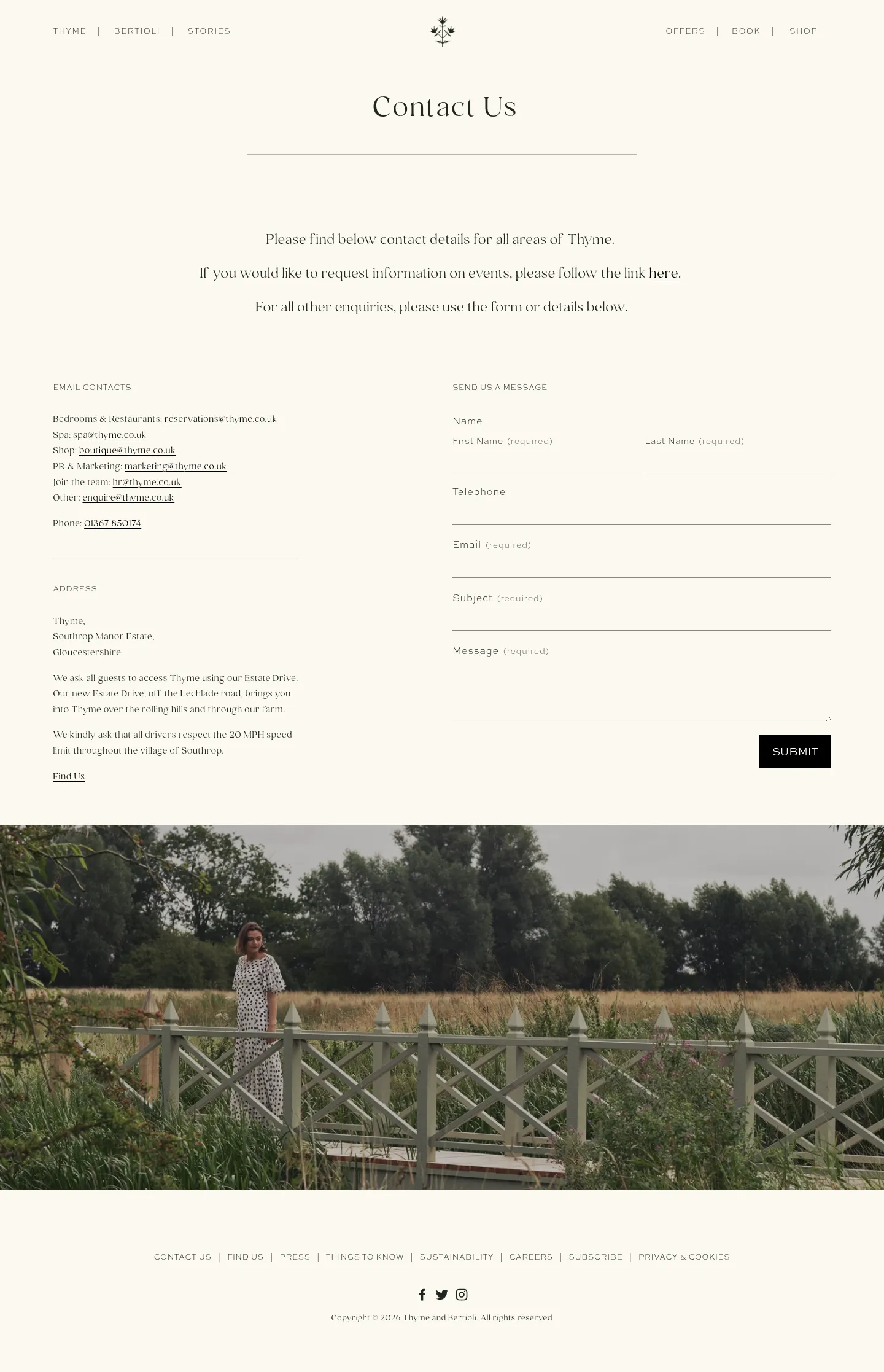 Screenshot of Thyme at desktop width