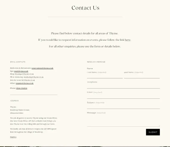 Contact Us on Thyme