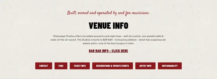 Venue Info on Mississippi Studios