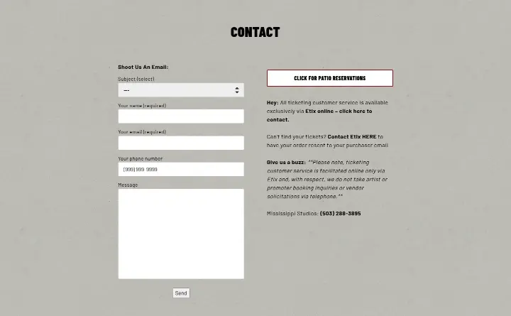 Contact on Mississippi Studios