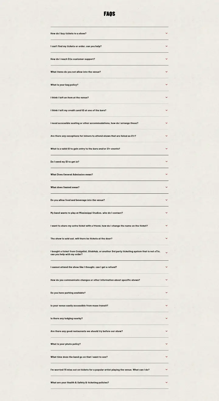 FAQs on Mississippi Studios