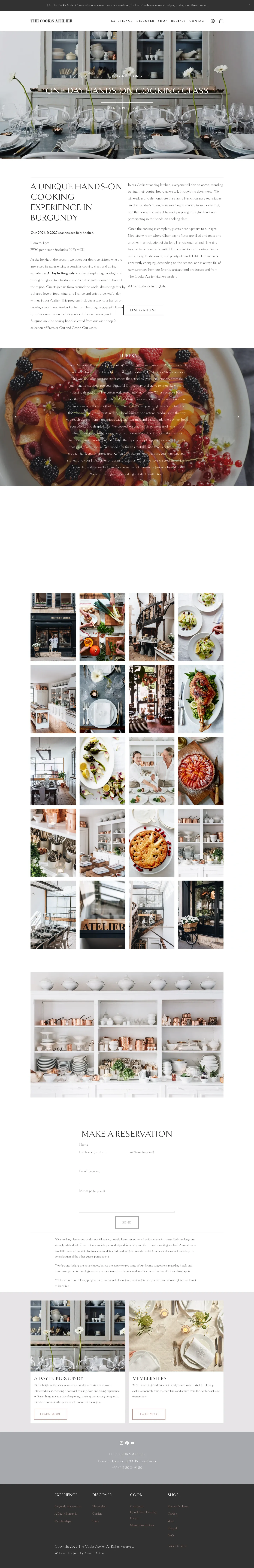Screenshot of The Cook's Atelier at desktop width