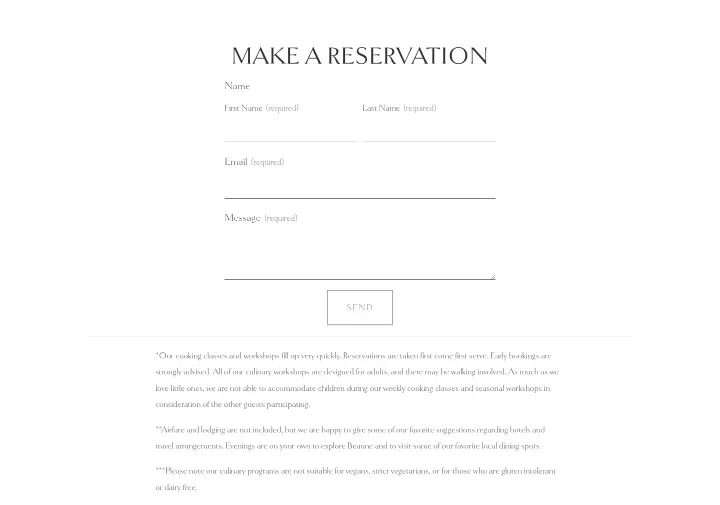 Make a reservation on The Cook's Atelier