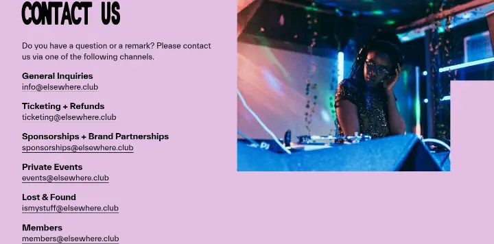 Contact Us on Elsewhere