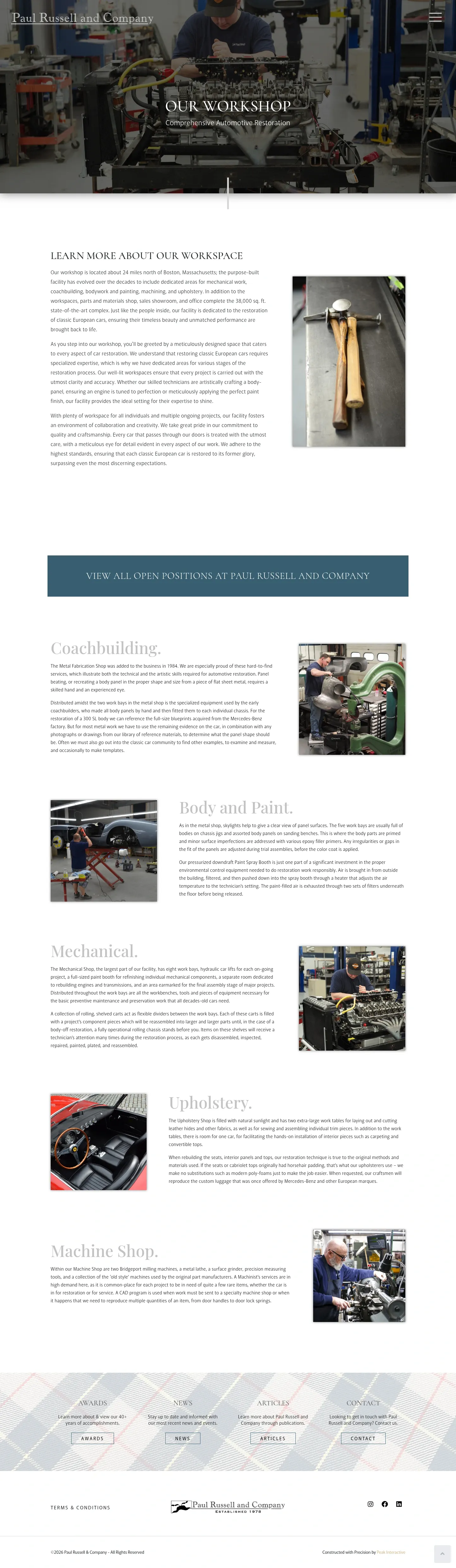 Screenshot of Paul Russell and Company at desktop width