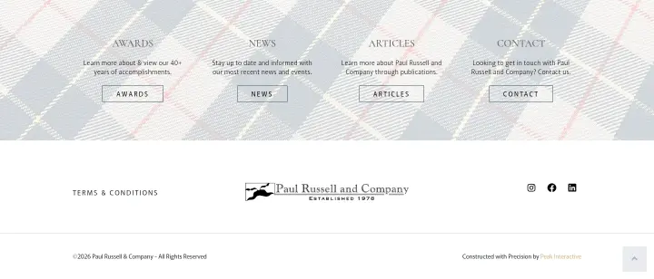 Footer on Paul Russell and Company