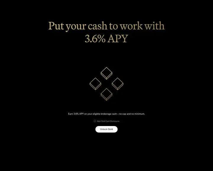 Put your cash to work with 3.6% APY on Robinhood