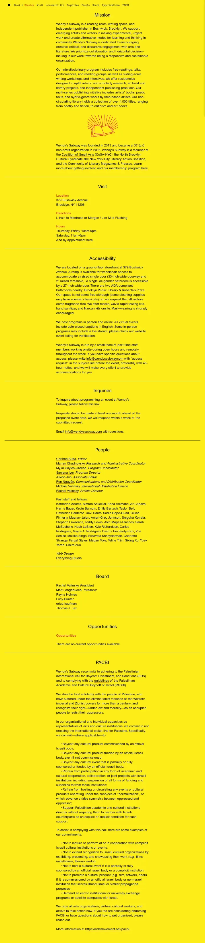 Mission on Wendy's Subway