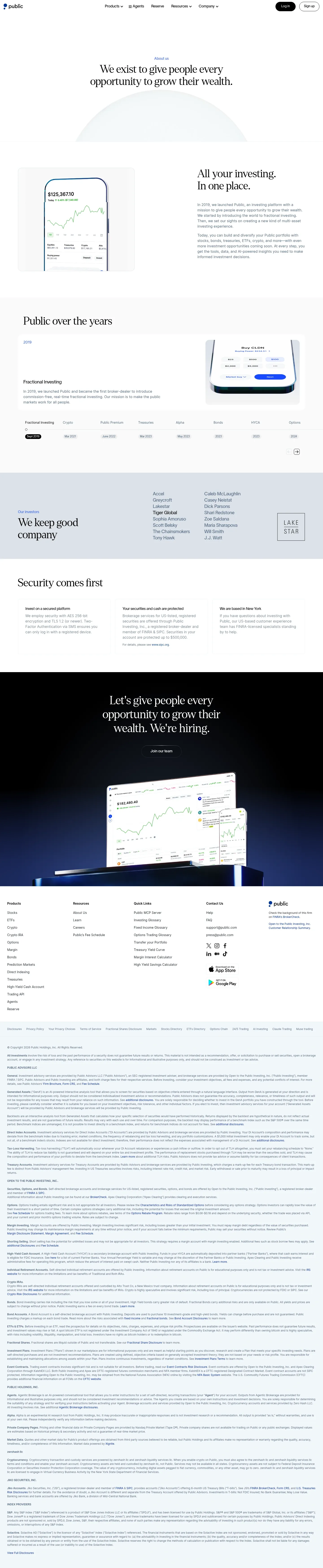 Screenshot of Public at desktop width