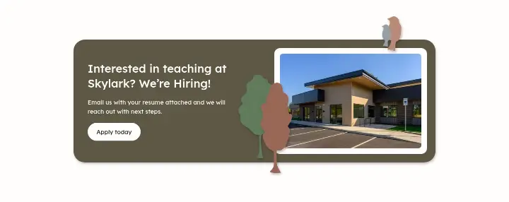 Interested in teaching at Skylark? We’re Hiring on Skylark Children's Academy