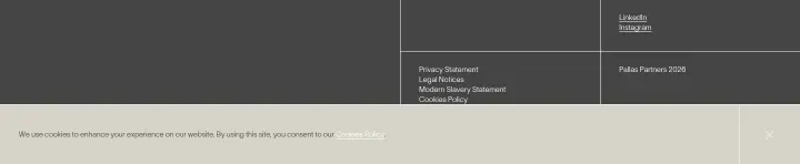 Footer on Pallas Partners