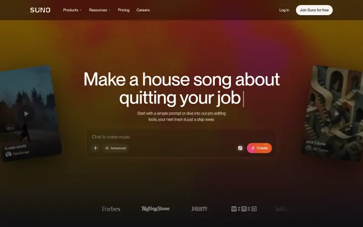 Make a house song about quitting your job on Suno