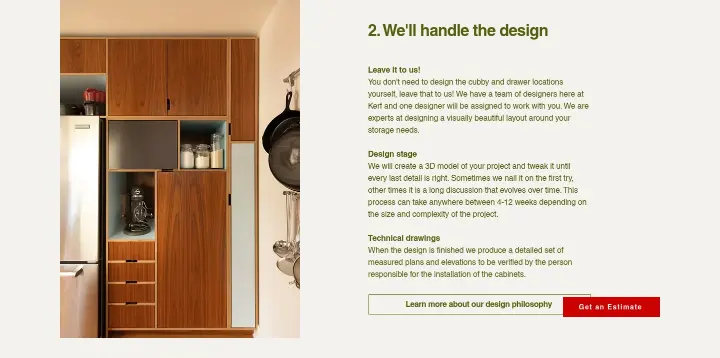 2. We'll handle the design on Kerf Design