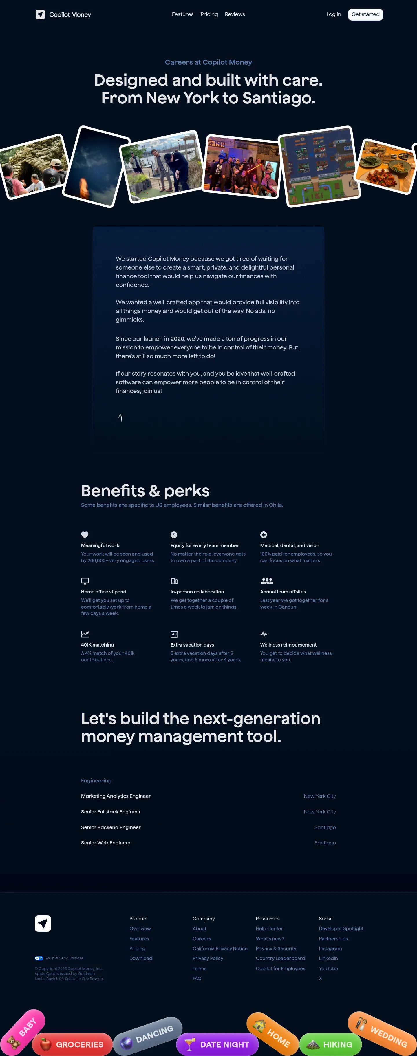 Screenshot of Copilot Money at desktop width