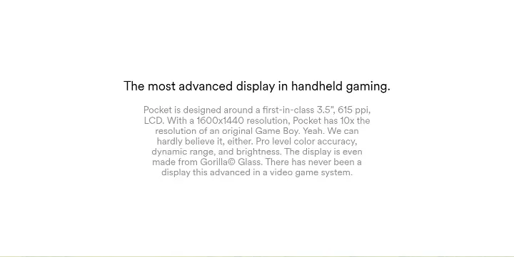 The most advanced display in handheld gaming on Analogue