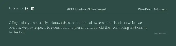 Footer on Q Psychology