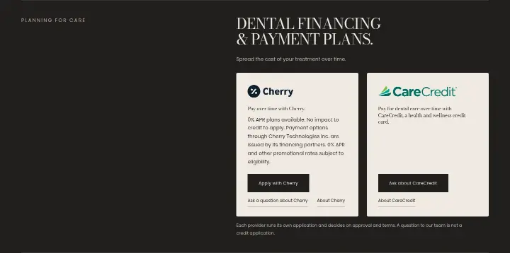 Dental financing & payment plans on Dentist on Madison