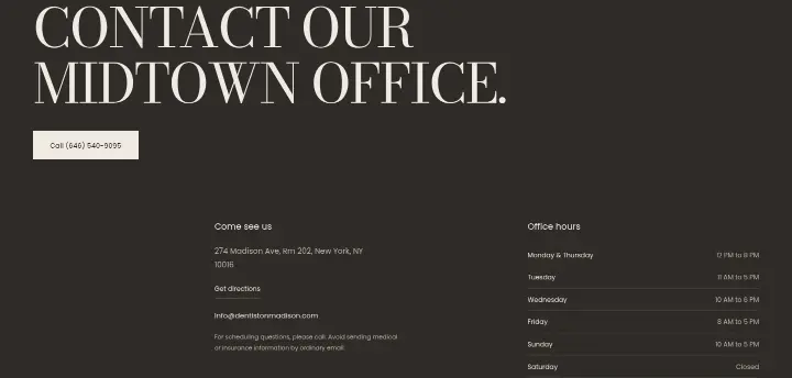 Contact Our Midtown Office on Dentist on Madison