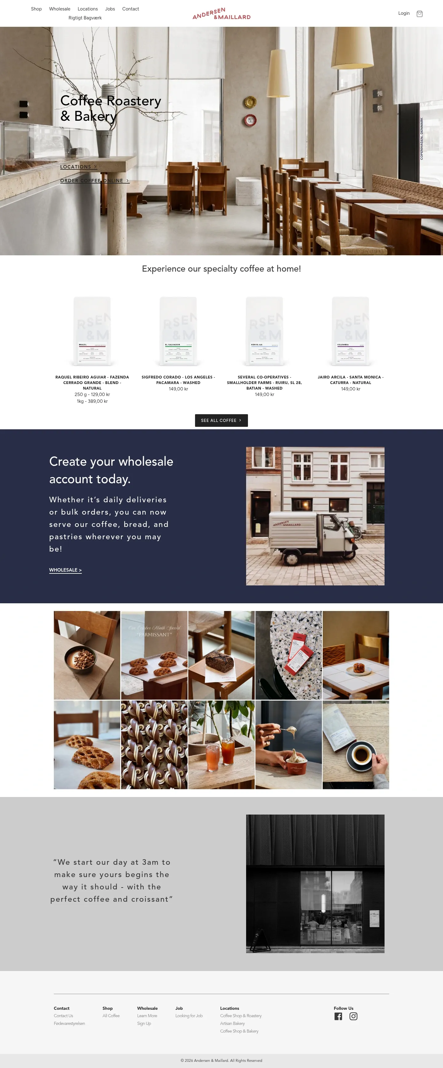 Screenshot of Andersen & Maillard at desktop width