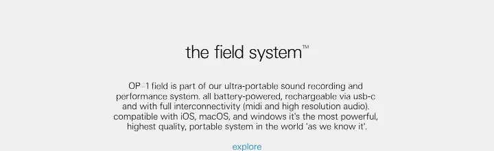 the field system™ on Teenage Engineering