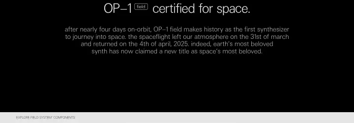 OP–1  certified for space on Teenage Engineering