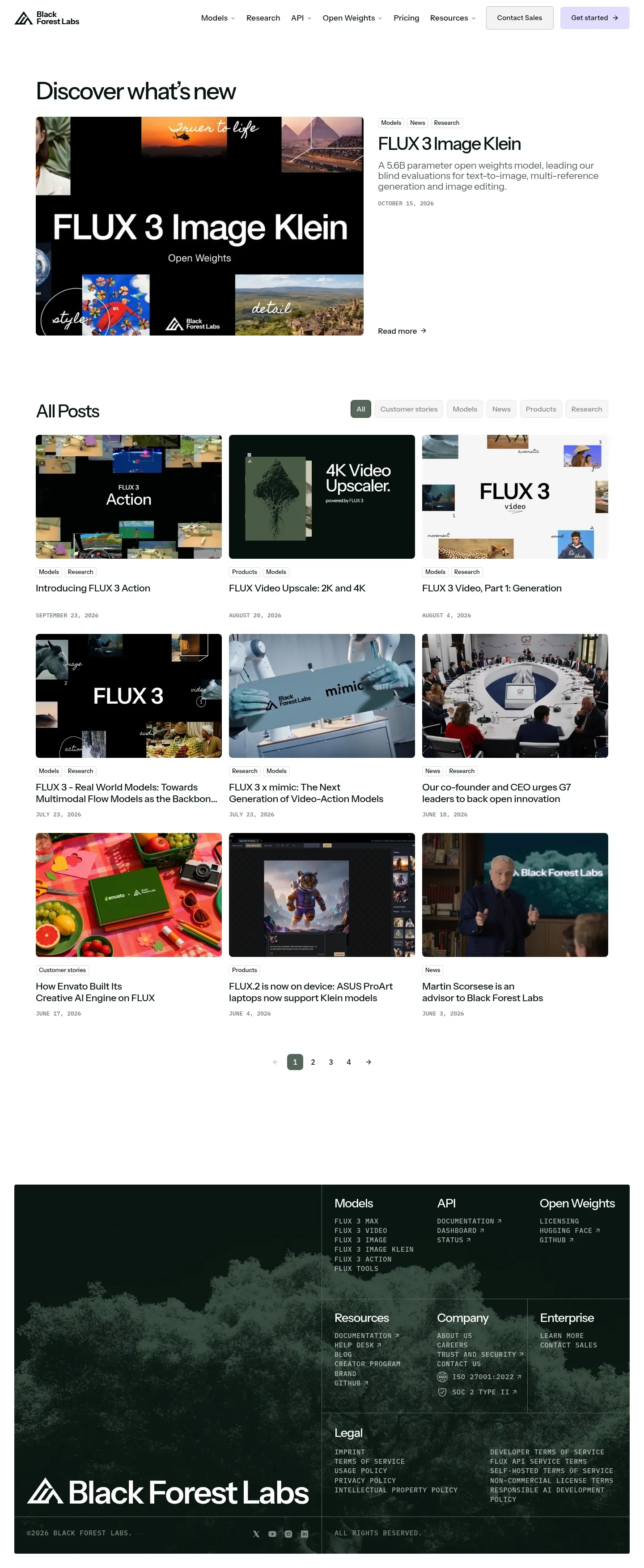 Screenshot of Black Forest Labs at desktop width