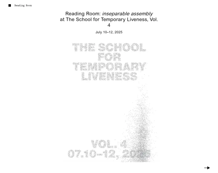 Reading Room: inseparable assembly at The… on Wendy's Subway