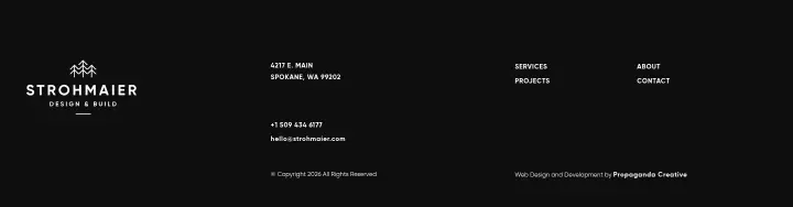 Footer on Strohmaier Design & Build