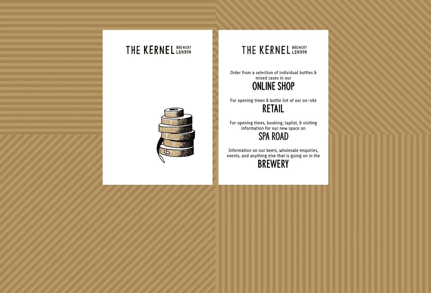 Screenshot of The Kernel Brewery at desktop width