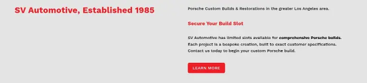 SV Automotive, Established 1985 on SV Automotive