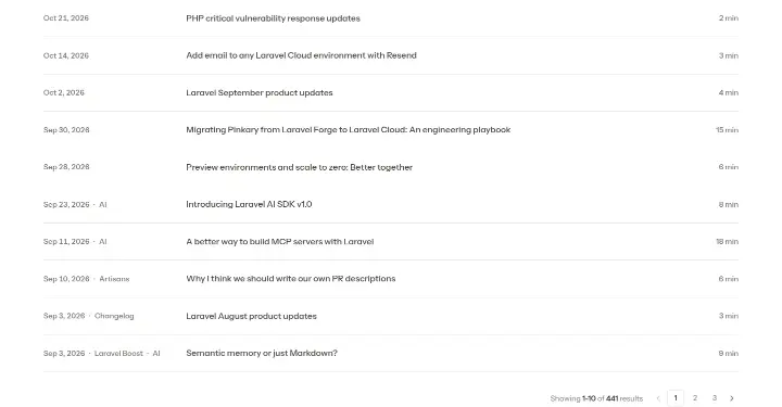 Content on Laravel