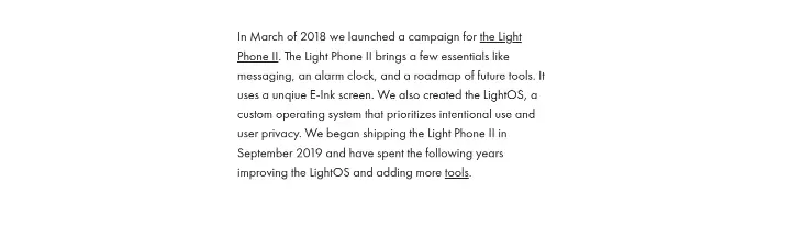 Content on Light Phone