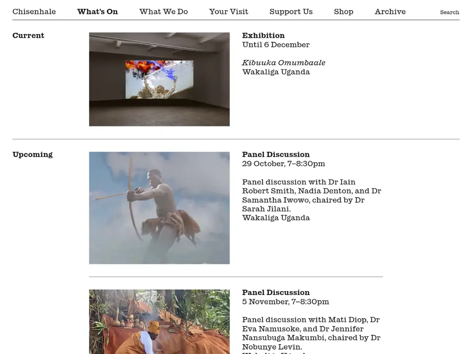 Chisenhale Gallery — Landing page