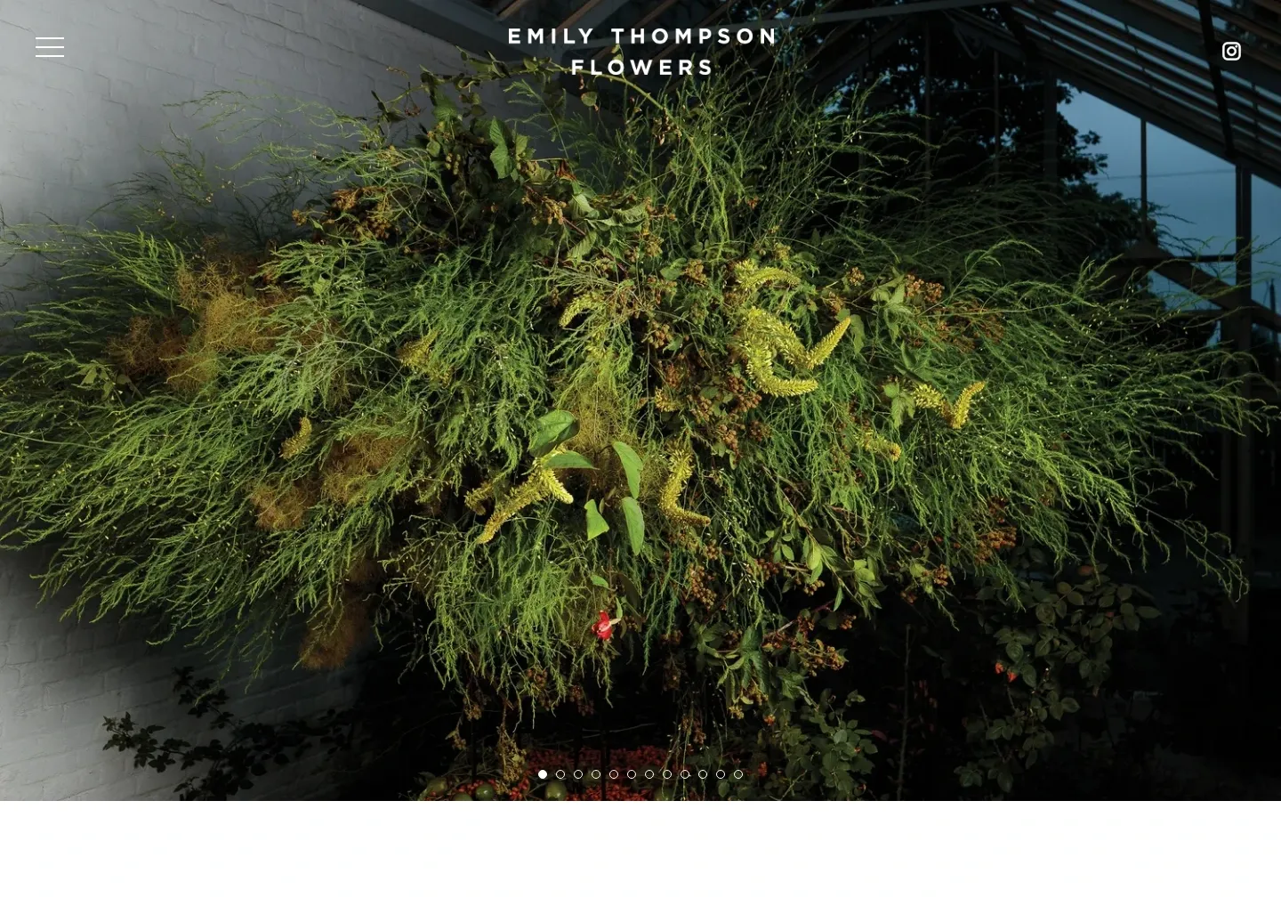 Screenshot of Emily Thompson Flowers at desktop width