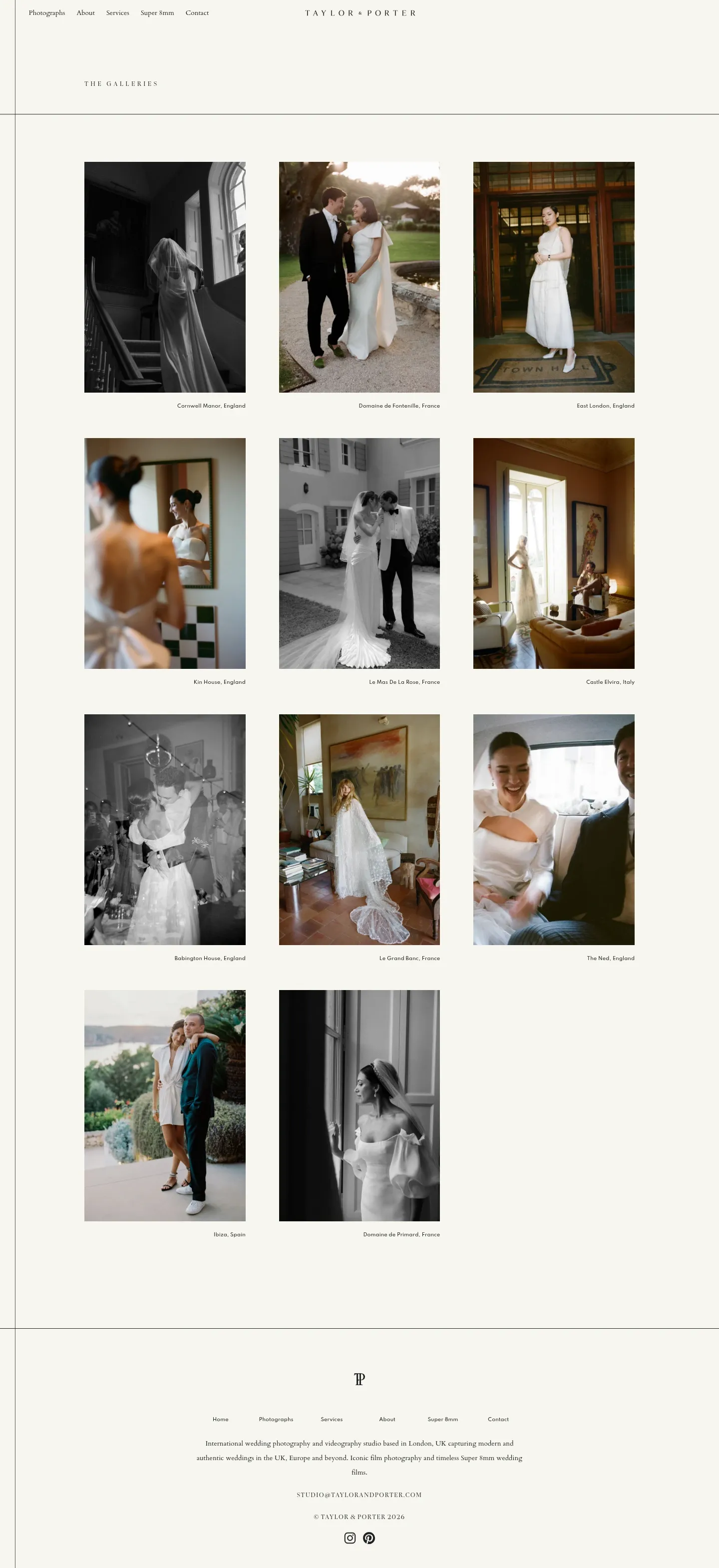 Screenshot of Taylor & Porter at desktop width
