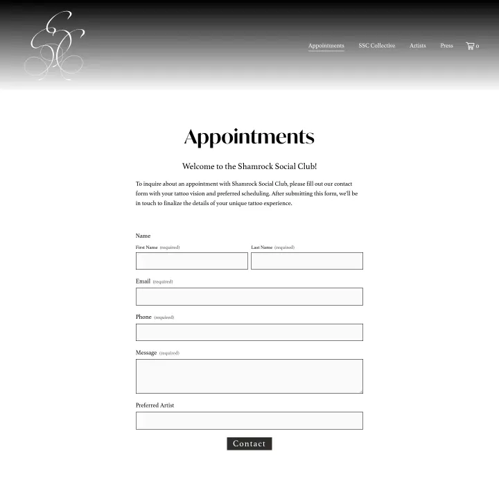 Appointments on Shamrock Social Club