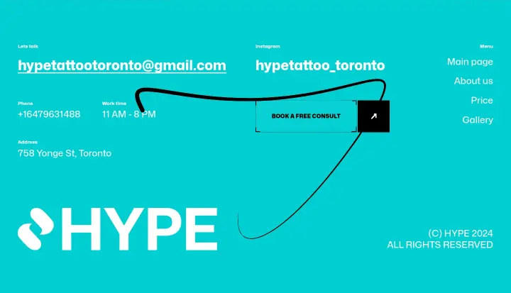 Footer on Hype Tattoo