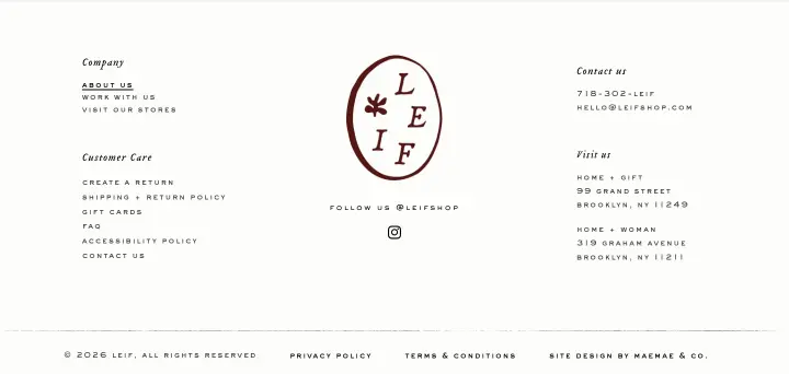 Footer on Leif