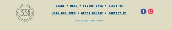 Footer on Heritage Pizza & Taproom