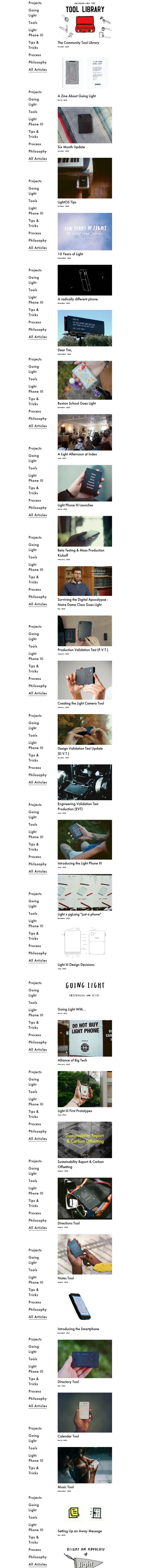 Projects on Light Phone