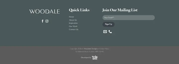 Footer on Woodale Designs