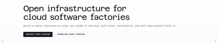 Open infrastructure for cloud software factories on Warp