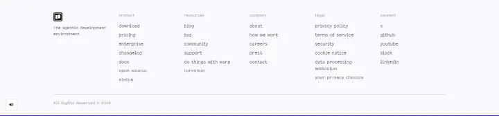 Footer on Warp