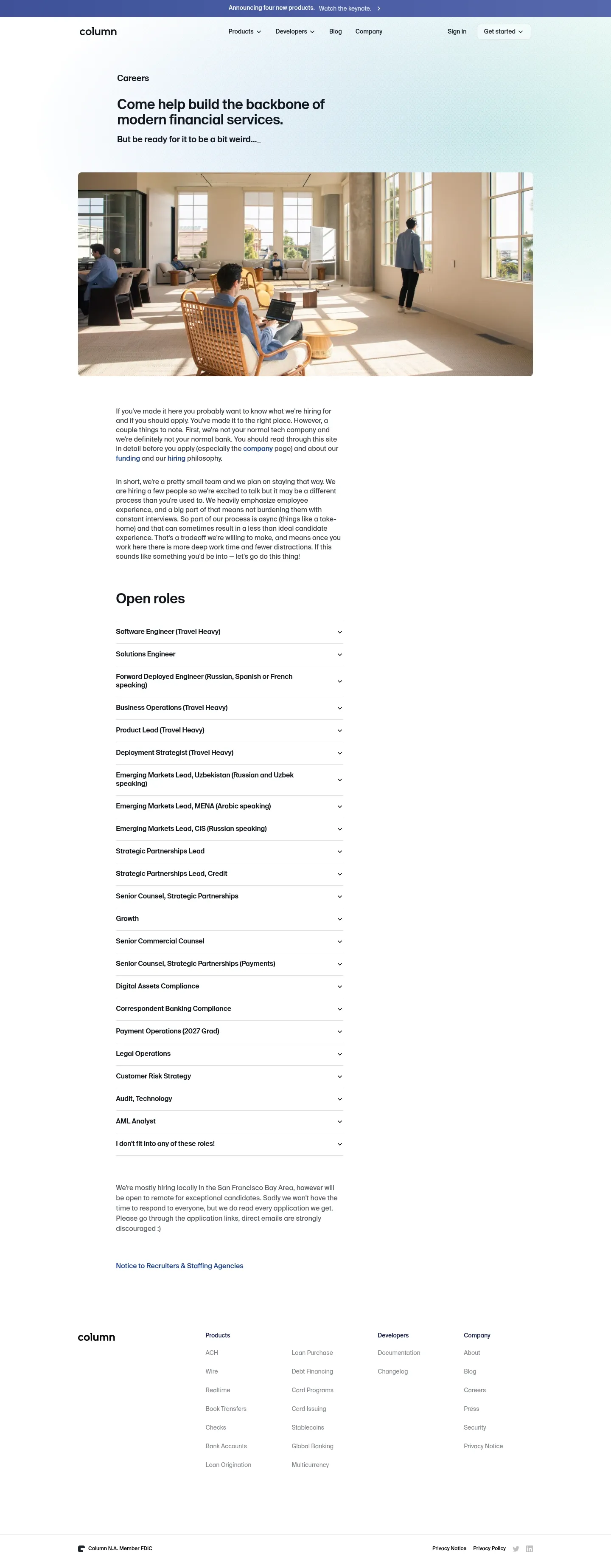 Screenshot of Column at desktop width