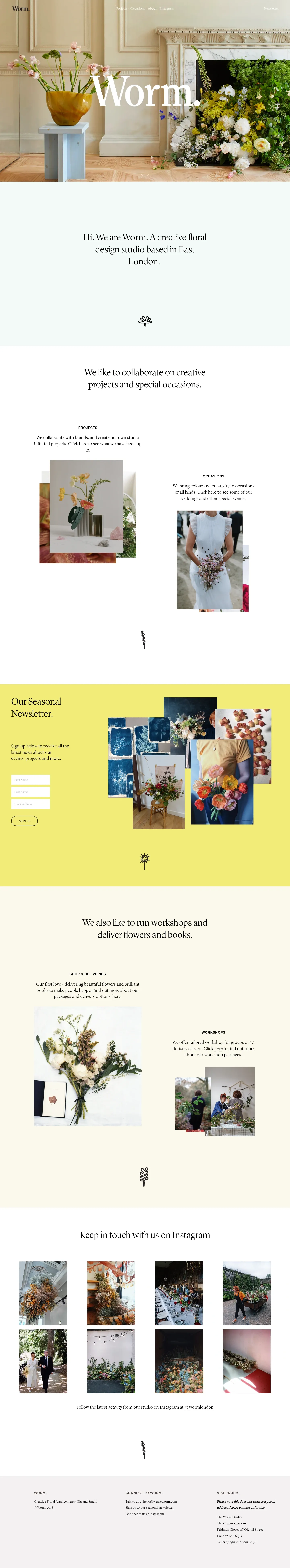 Screenshot of Worm at desktop width