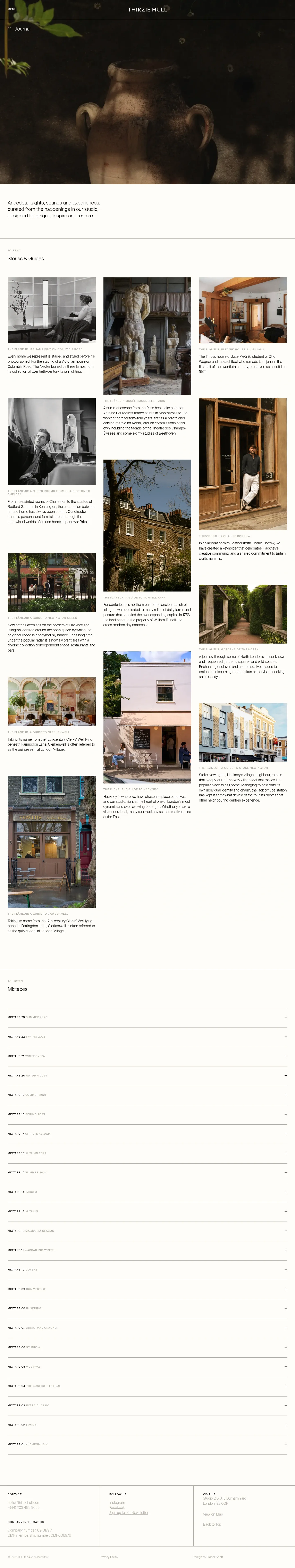 Screenshot of Thirzie Hull at desktop width