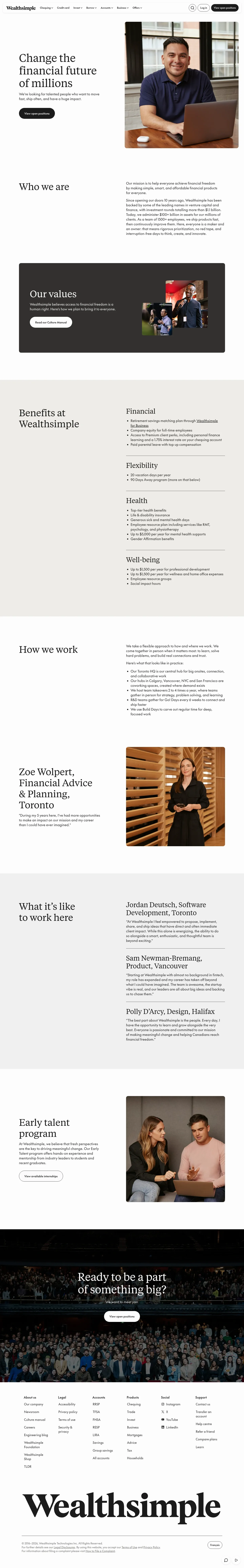 Screenshot of Wealthsimple at desktop width