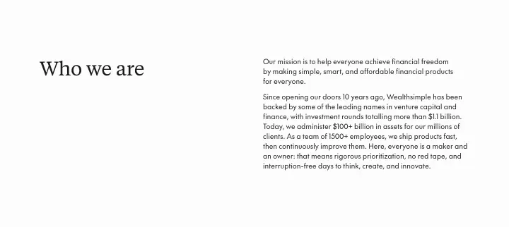 Who we are on Wealthsimple