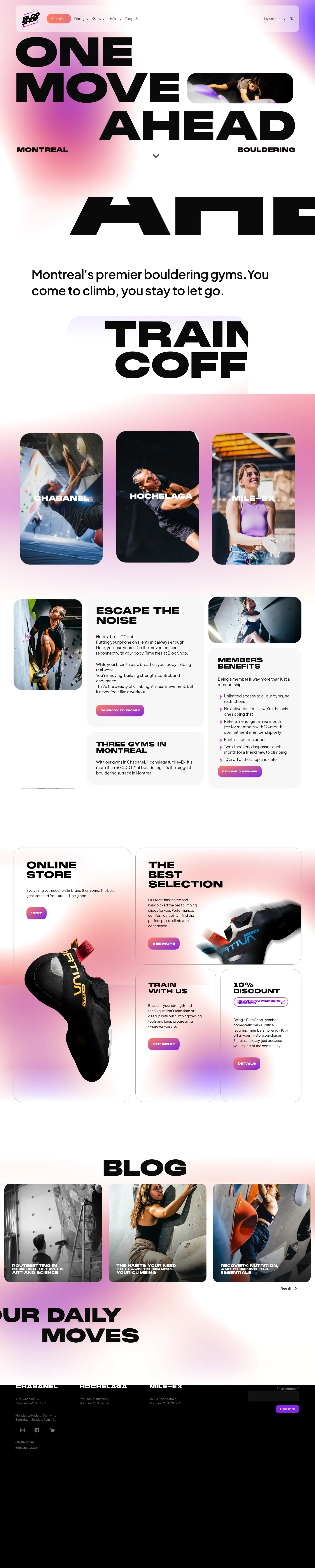 Screenshot of Bloc Shop at desktop width