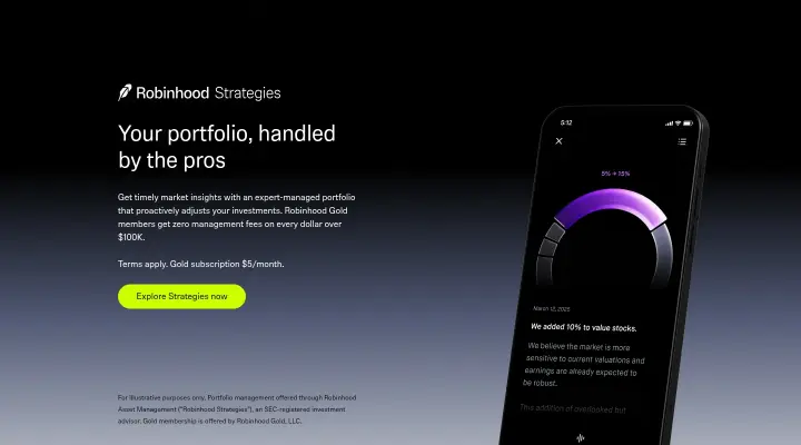 Your portfolio, handled by the pros on Robinhood